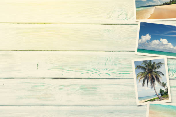 Stone wall with sea and sunny blue sky background