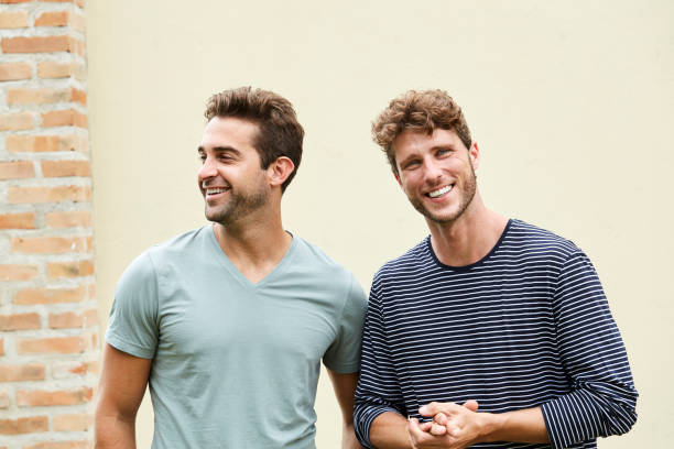 Smiling friends hanging out