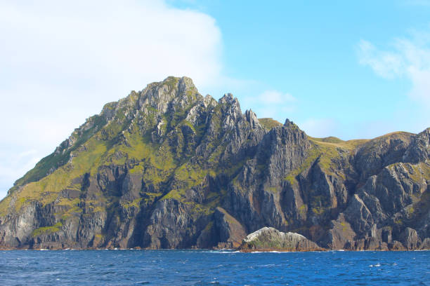 The impressive cliffs of Cape Horn the southernmost headland of the Tierra del Fuego archipelago in Chile stock photo