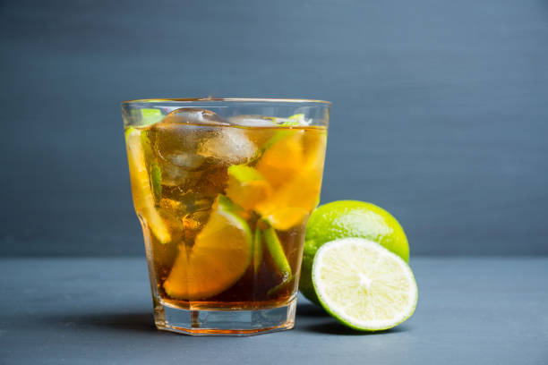 istock Cuba libre cocktail with cola and lime 1130887543