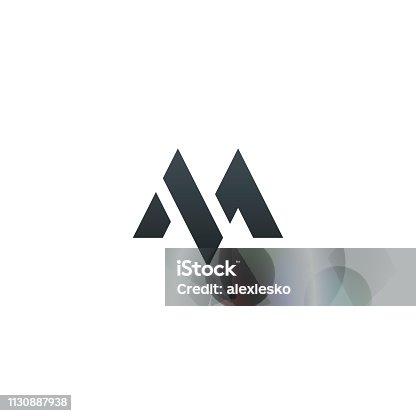 istock Abstract letter M logotype. Modern logotype idea sign. Universal emblem vector icon. 1130887938