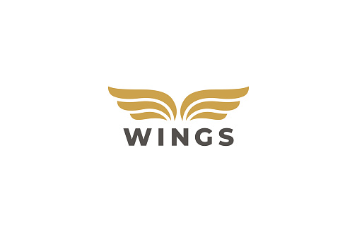 Wings Emblem Vector Design Template. Delivery, business, cargo, success, money, deal, contract, team, cooperation symbol.