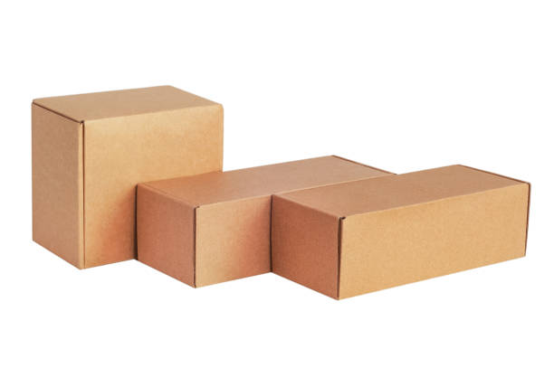 istock Cardboard boxes for goods on a white background. Different size. Isolated on white background. 1130889869