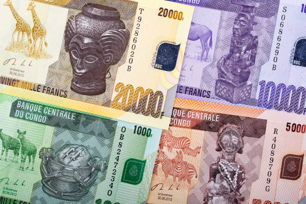 franc congolais un contexte - french currency photos et images de collection