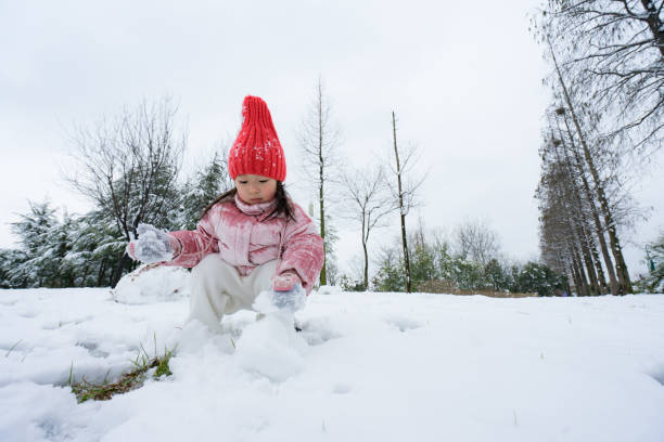istock A young girl playing in the snow 1130890803