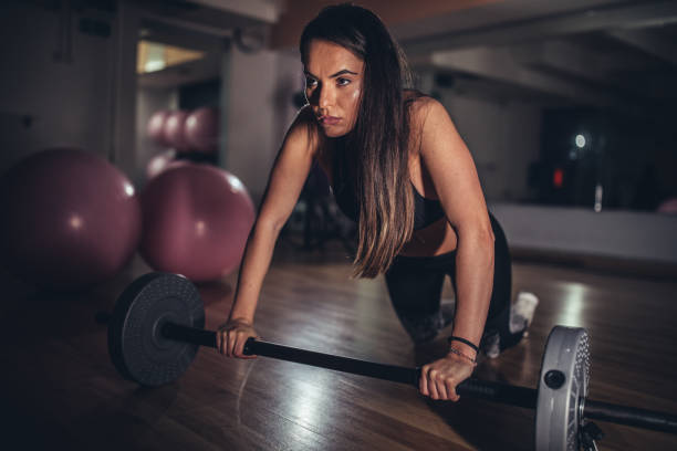 istock Fit woman training in gym 1130899524