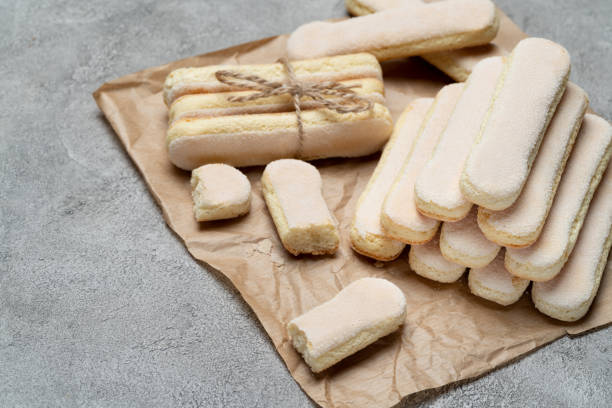 istock Italian Savoiardi ladyfingers Biscuits on concrete backgound 1130901225