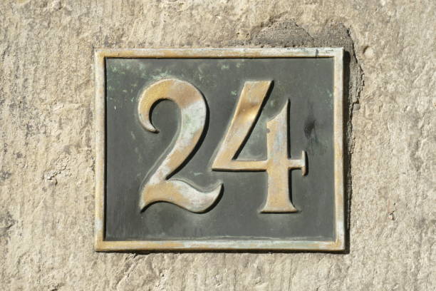 istock House number plate number twenty-four 1130905483