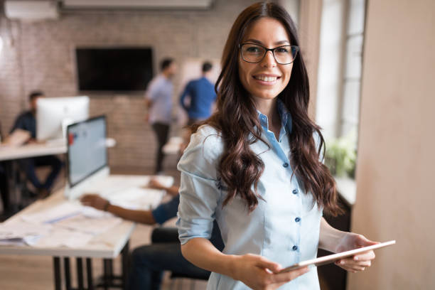 istock Portrait of young beautiful architect in office 1130905930