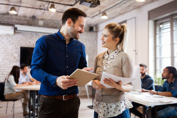 istock Portrait of young architects discussing in office 1130905941