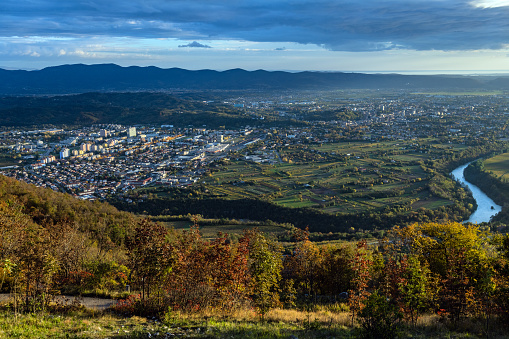 View of the city of Nova Gorica from Sabotina in autumn, Primorska, Slovenia, Europe,Nikon D850