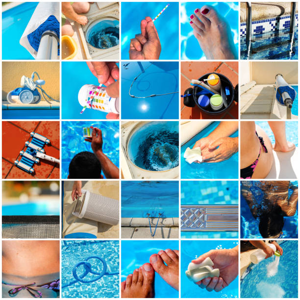 istock Collage maintenance of a private pool 1130912216