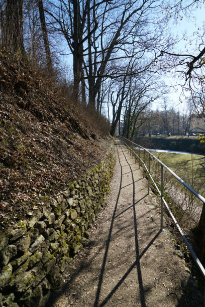 istock Structure stone wall lovingly bricked or misplaced photographed in a park in Germany 1130914617