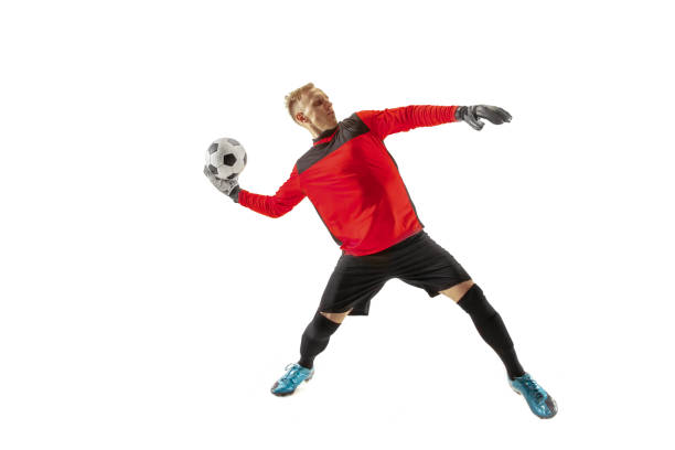 istock one soccer player goalkeeper man throwing ball 1130915834