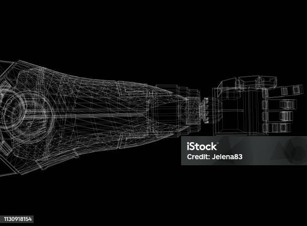 ロボット アーム設計青写真 - カットアウトのストックフォトや画像を多数ご用意 - カットアウト, コンセプト, コントロール