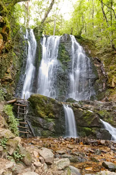 Beautiful landscape of Koleshino waterfalls cascade in Belasica Mountain, Novo Selo, Republic of North Macedonia