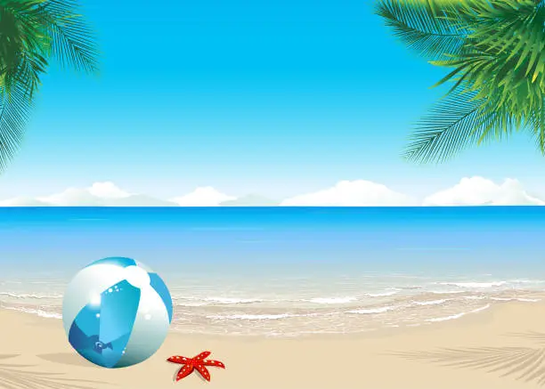 Vector illustration of Beach Scene