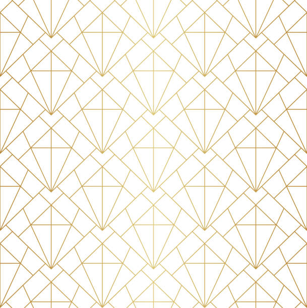 기하학적 다이아몬드 벡터 완벽 한 패턴입니다. 추상 아트 데코 배경입니다. 세련 된 클래식 한 감촉. - 아르데코 stock illustrations