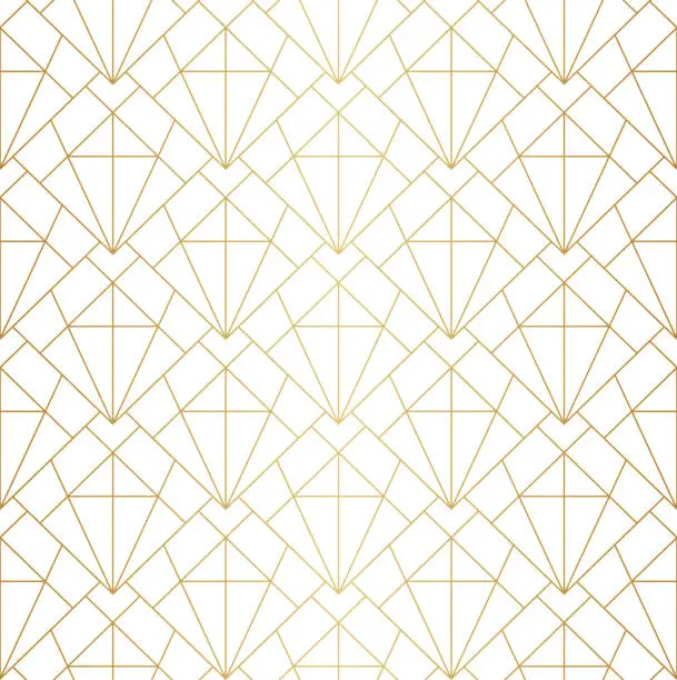 Vector illustration of Geometric Diamond Vector Seamless Pattern. Abstract Art Deco Background. Classic Stylish Texture.