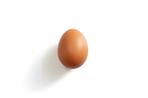 Photo of an egg on the white background