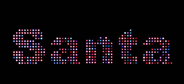 istock Santa colorful led text 1130929917