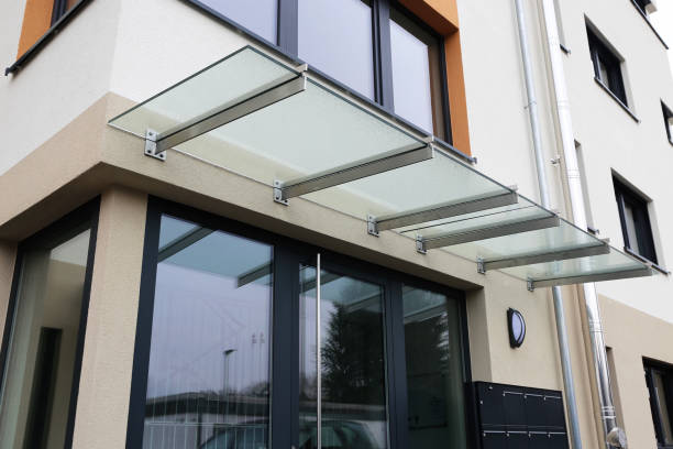 istock Front door canopy made of glass 1130930400