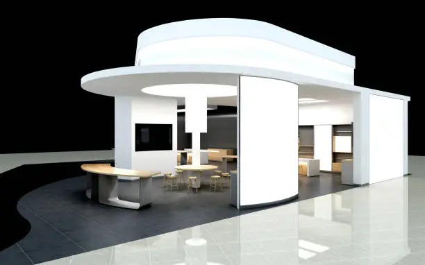 3d render exhibition stand design