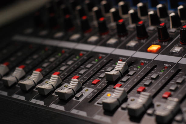 istock buttons of auido mixer board 1130933912