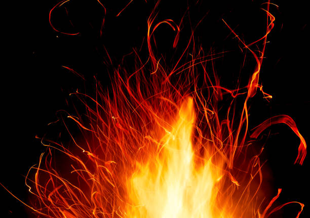 Abstract blurred blaze fire flames texture background stock photo