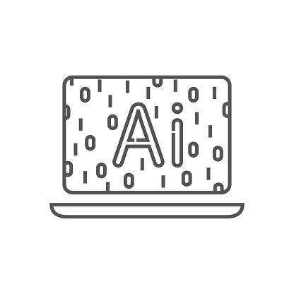 Laptop With Binary Code Ai Conceptsoftware Development And Programming ...