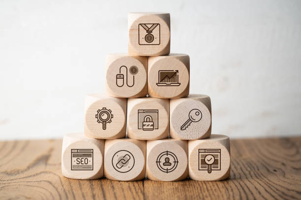 istock SEO strategy with components for successful marketing as icons on cubes 1130946497