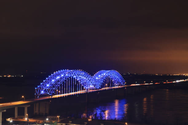 istock Memphis, Tennessee bridge at night 1130946650