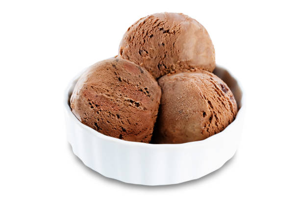 istock Chocolate ice cream on a white background 1130947030