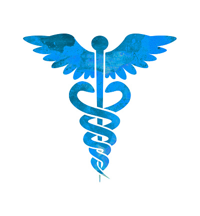Blue medical symbol