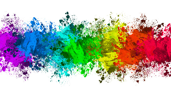 Abstract colorful paint splatter effect