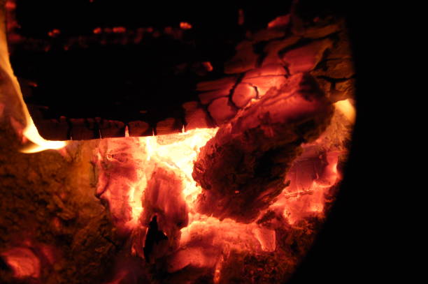 istock Close up at firewood and glows. 1130948139