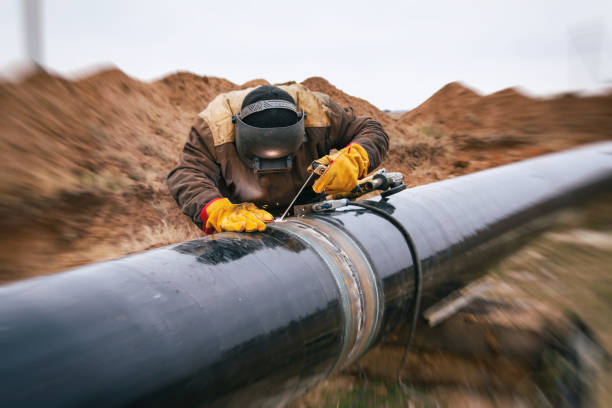 istock Welding works on gas pipeline 1130949368