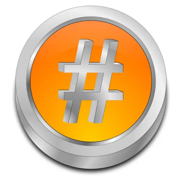 Photo of Hashtag Button - 3D illustration