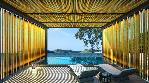 istock Sea view swimming pool 1130955650
