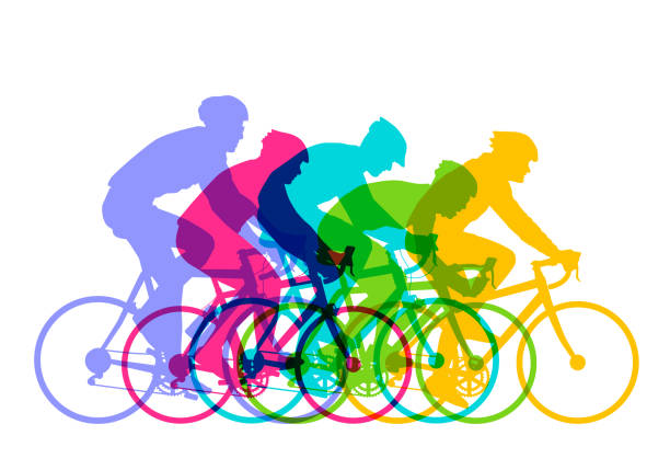 레이싱 사이클 리스트 - racing bicycle cycling sports race bicycle stock illustrations