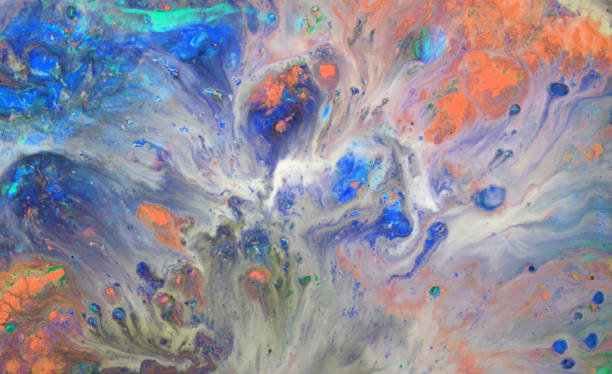 istock Colorful blots. Abstract background. Marble texture. Acrylic colors. 1130961995
