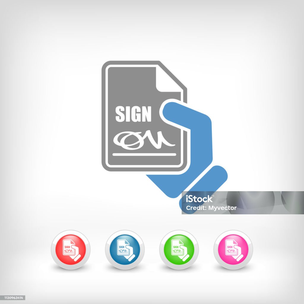 On File Sign Sign On Document Stock Illustration - Download Image Now - Agreement ...