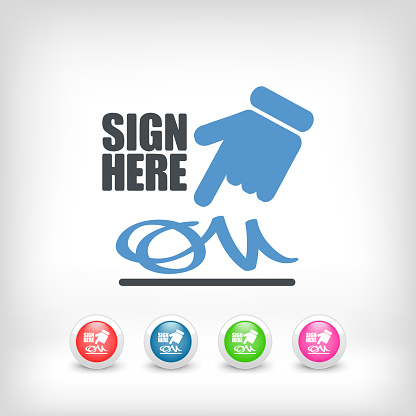 Bank Document Sign Sign On Document Stock Illustration - Download Image Now - Agreement ...