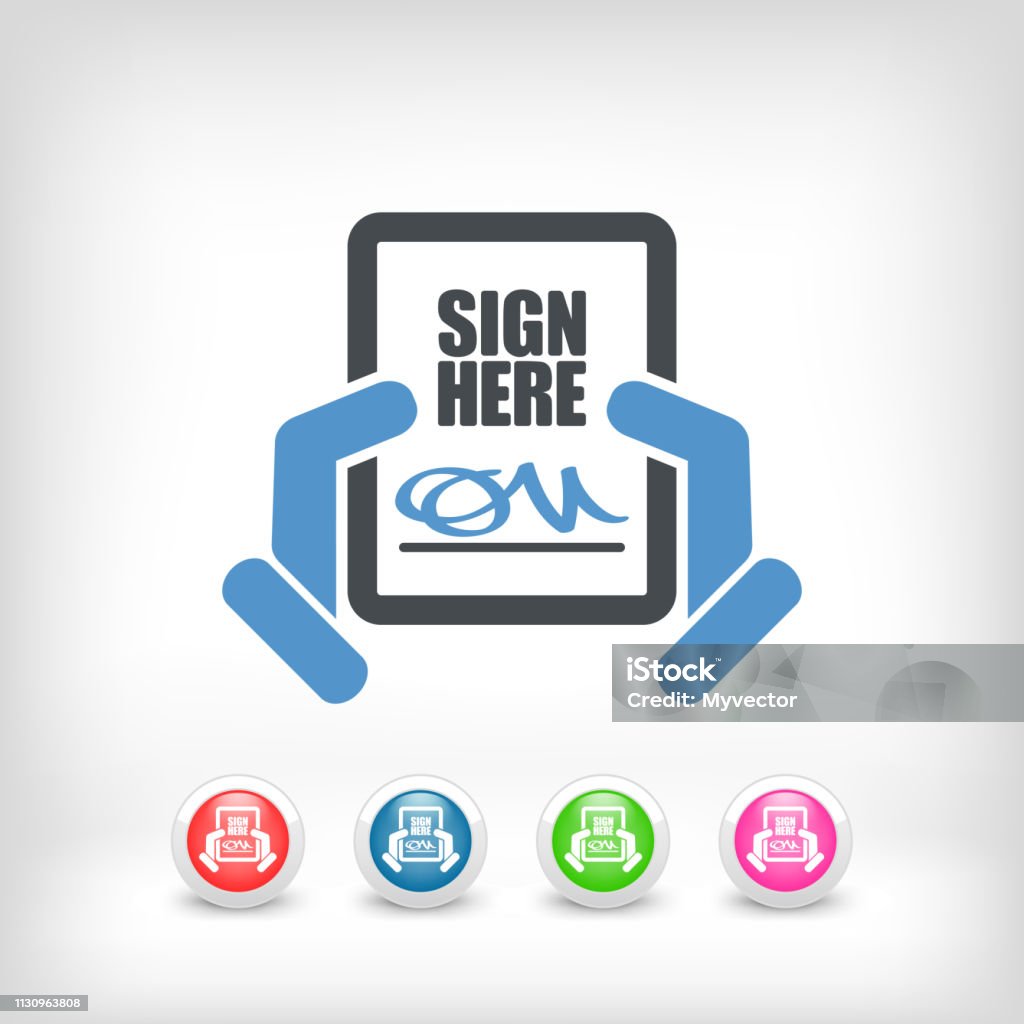 Bank Document Sign Sign On Document Stock Illustration - Download Image Now - Agreement ...