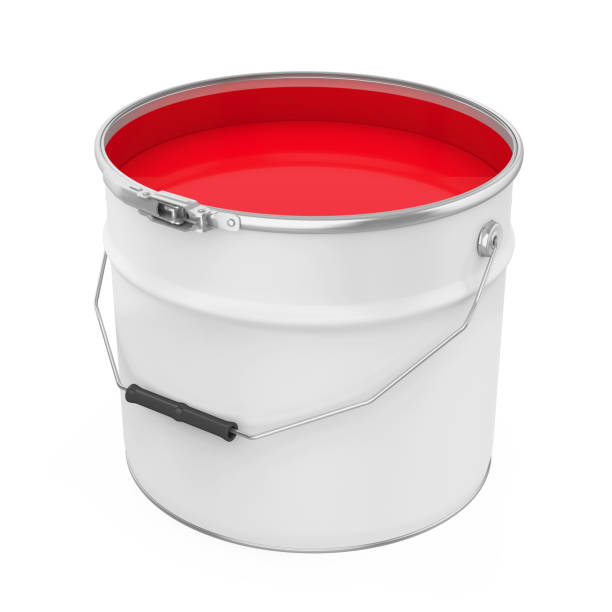 istock Red Color Paint Bucket Isolated 1130964253
