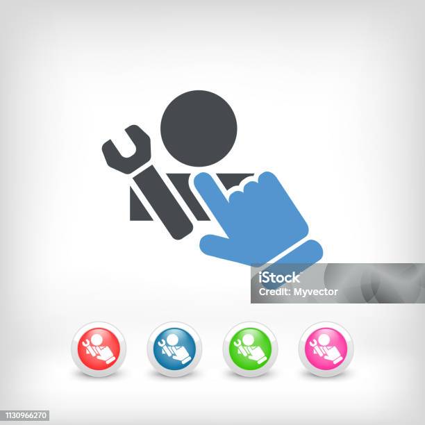 Assistance Icon Stock Illustration - Download Image Now - Applying, Assistance, Assistant