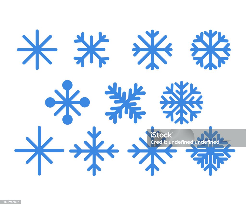 Set Of Blue Snowflakeschristmas Design Vector Icons Isolated On White  Background Snowflake Silhouettes Symbol Of Snow Holiday Cold Weather Frost  Winter Design Elementvector Illustration Stock Illustration - Download  Image Now - iStock