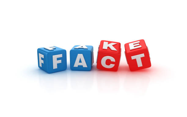 fake fact buzzword cubes - 3d rendering - buzzword imagens e fotografias de stock