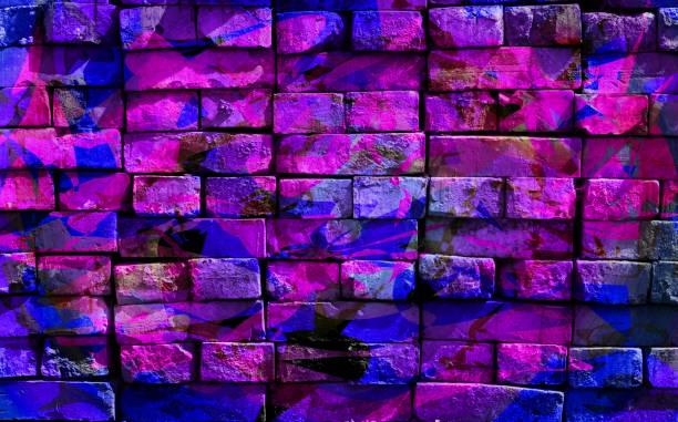 istock Colorful mysterious world. Virtual graffiti. Abstract image, drawn on a photo of a brick wall. 1130973109