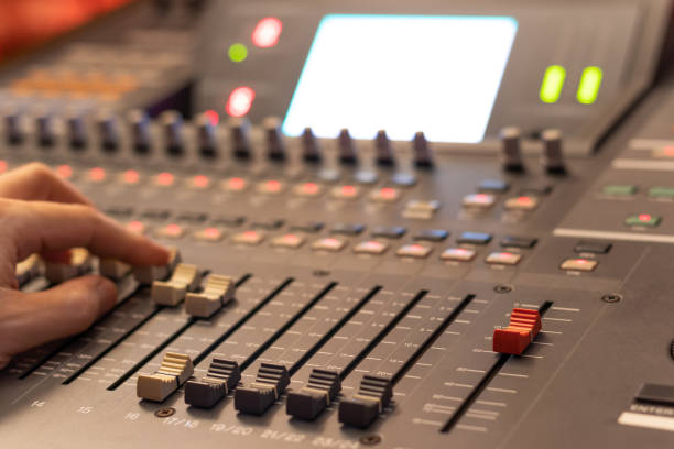 istock audio mixing console fader. recording, broadcasting, editing, post production concept 1130974129